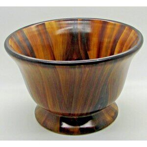 Driftwood Ambiance Collections Cereal Bowl Coupe Handpaint Brown Wood Design